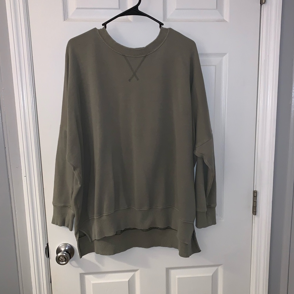 oversized crew neck sweatshirt | aerie